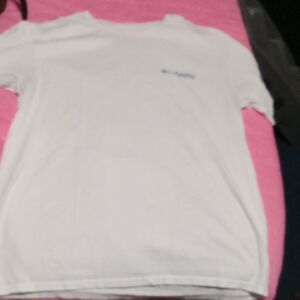 Columbia Mens White Tee with Blue Logo